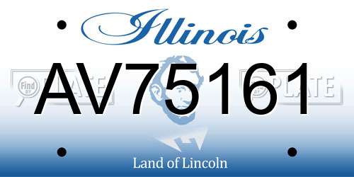 AV75161 Illinois License Plate