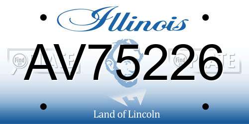 AV75226 Illinois License Plate