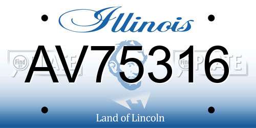 AV75316 Illinois License Plate