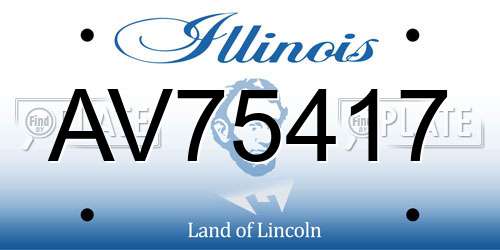 AV75417 Illinois License Plate