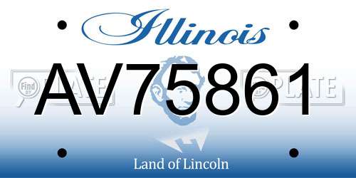 AV75861 Illinois License Plate