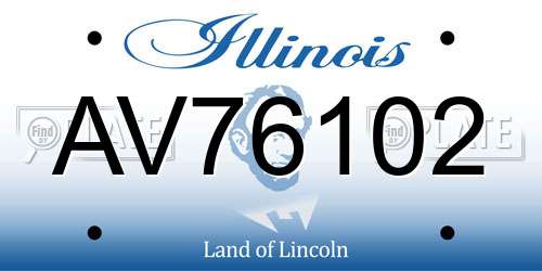 AV76102 Illinois License Plate