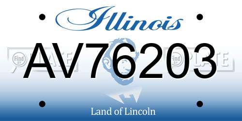 AV76203 Illinois License Plate