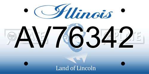 AV76342 Illinois License Plate