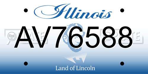 AV76588 Illinois License Plate