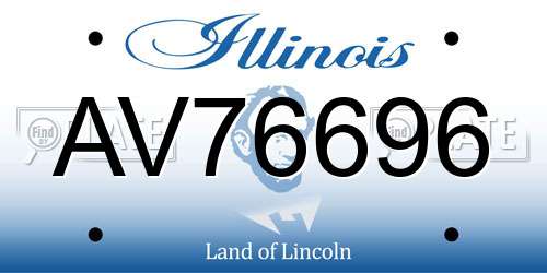 AV76696 Illinois License Plate