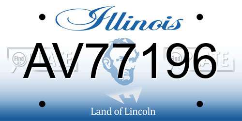 AV77196 Illinois License Plate