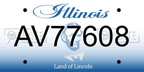AV77608 Illinois License Plate