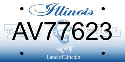 AV77623 Illinois License Plate