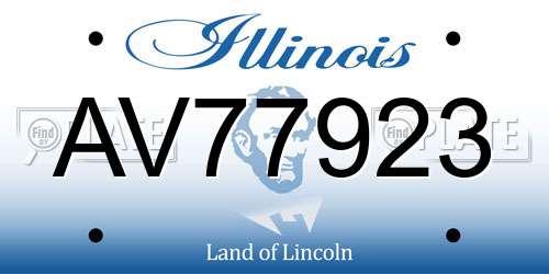 AV77923 Illinois License Plate