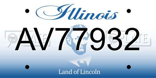 AV77932 Illinois License Plate