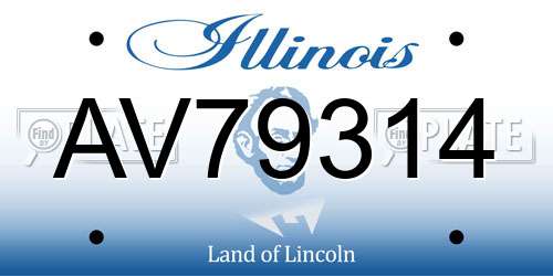 AV79314 Illinois License Plate