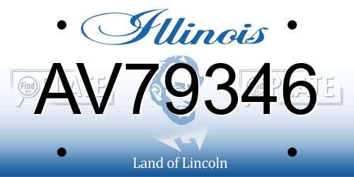 AV79346 Illinois License Plate