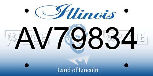 AV79834 Illinois License Plate