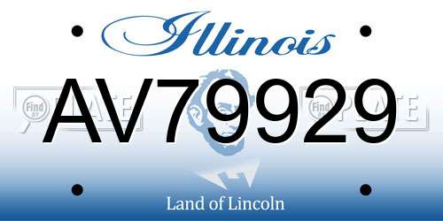AV79929 Illinois License Plate