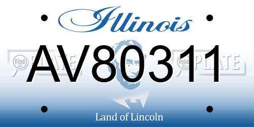 AV80311 Illinois License Plate