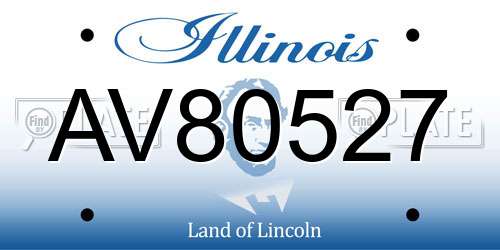 AV80527 Illinois License Plate