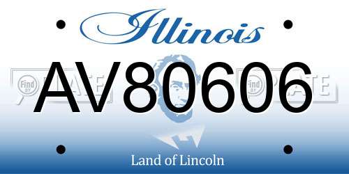 AV80606 Illinois License Plate