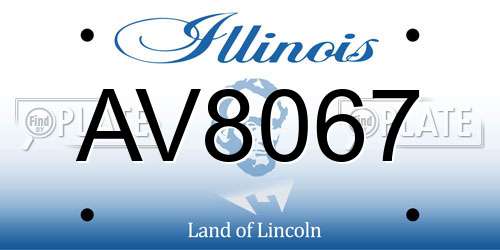 AV8067 Illinois License Plate