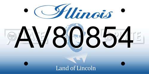AV80854 Illinois License Plate