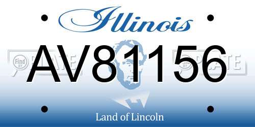 AV81156 Illinois License Plate