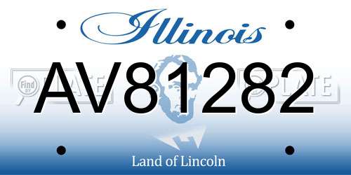 AV81282 Illinois License Plate