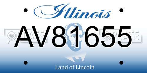 AV81655 Illinois License Plate