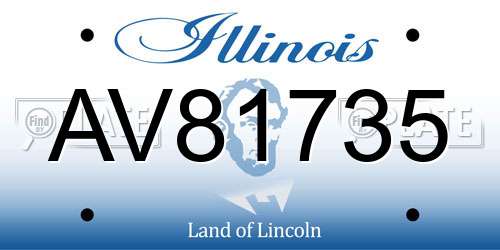 AV81735 Illinois License Plate