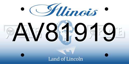 AV81919 Illinois License Plate