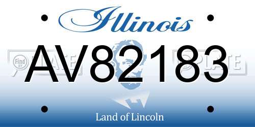 AV82183 Illinois License Plate