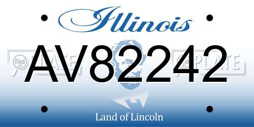 AV82242 Illinois License Plate
