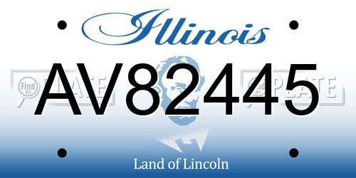 AV82445 Illinois License Plate