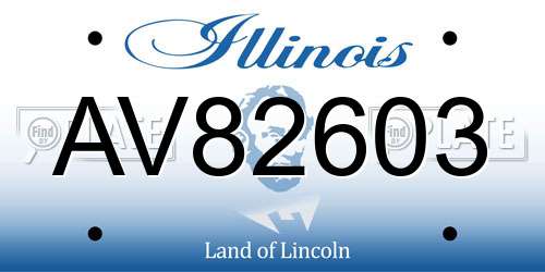 AV82603 Illinois License Plate