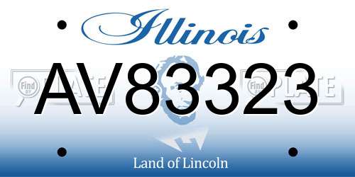 AV83323 Illinois License Plate