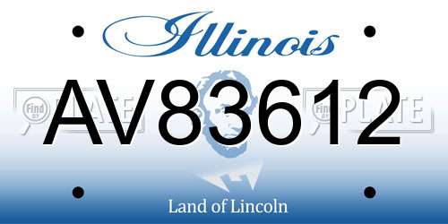 AV83612 Illinois License Plate