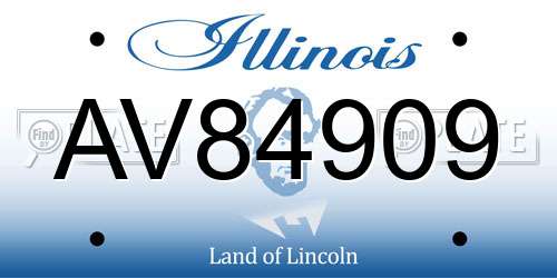 AV84909 Illinois License Plate
