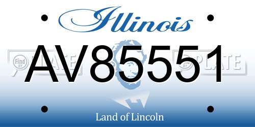 AV85551 Illinois License Plate
