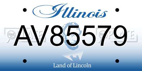 AV85579 Illinois License Plate