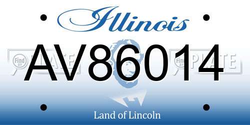 AV86014 Illinois License Plate