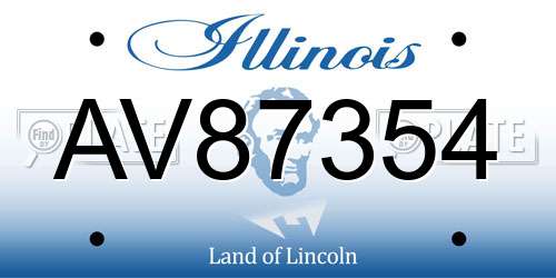 AV87354 Illinois License Plate