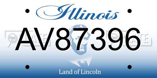 AV87396 Illinois License Plate