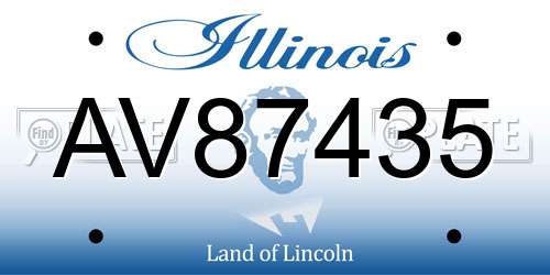 AV87435 Illinois License Plate