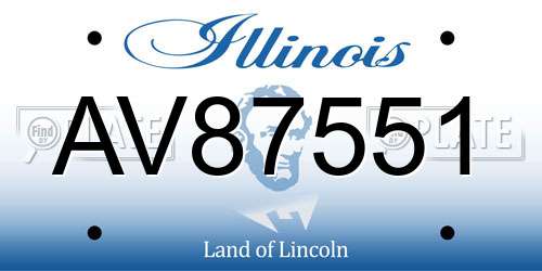 AV87551 Illinois License Plate