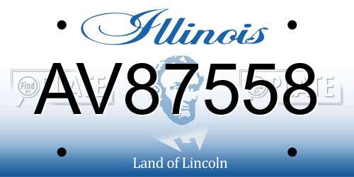 AV87558 Illinois License Plate