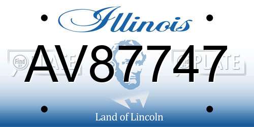 AV87747 Illinois License Plate