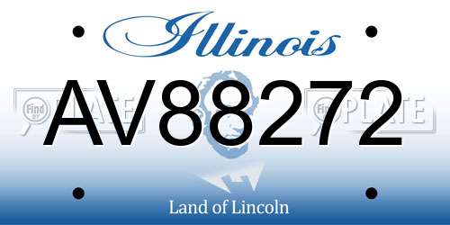 AV88272 Illinois License Plate