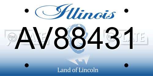 AV88431 Illinois License Plate