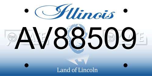 AV88509 Illinois License Plate