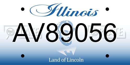 AV89056 Illinois License Plate