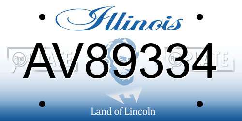 AV89334 Illinois License Plate